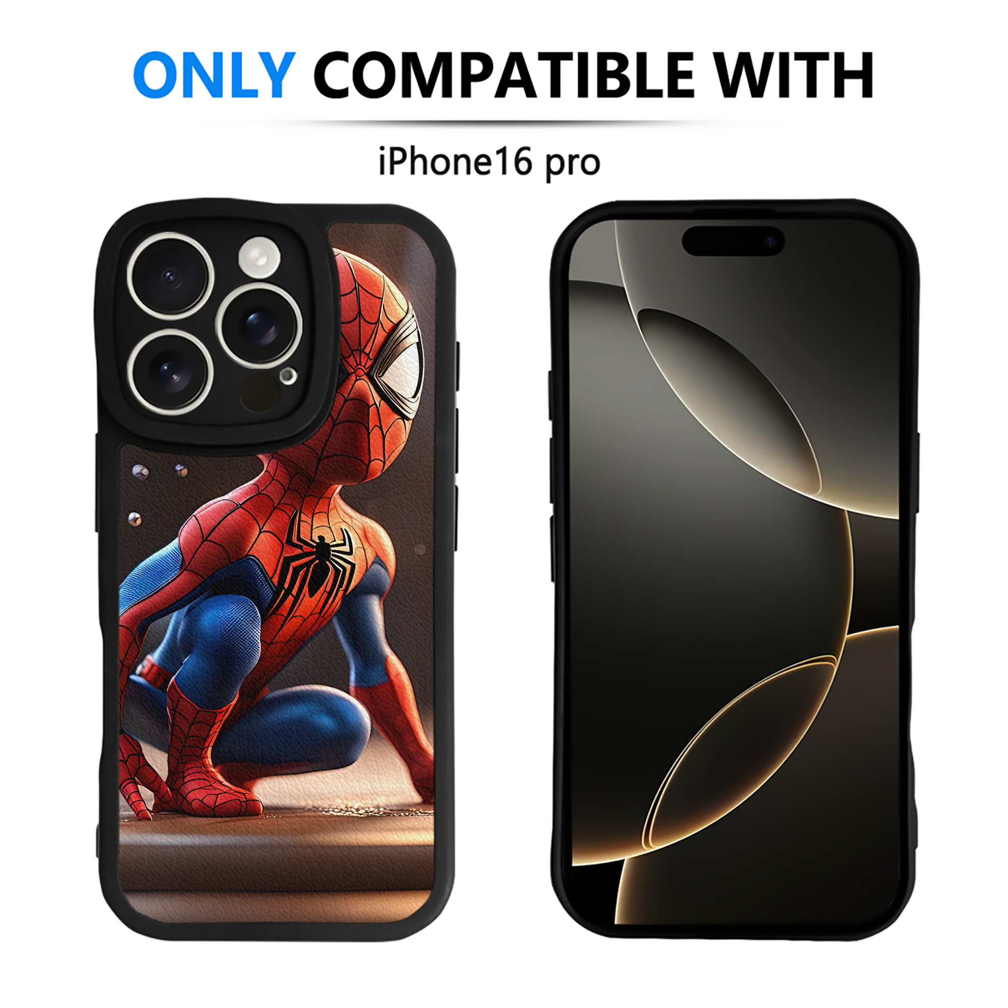 （画像用） Spider Man スパイダーマン 【iPhone 16シリーズ対応】シリコンスマホケース（レザー調） 材質：シリコン